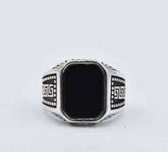 Symbols Onyx Signet Ring – Greek Key Edition